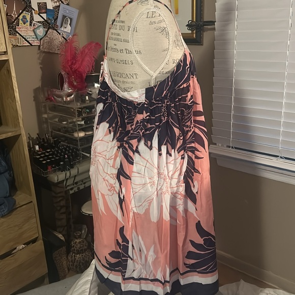 Ann Taylor LOFT Beach Coral and Navy Coverup Dress - XXL - Picture 3 of 7